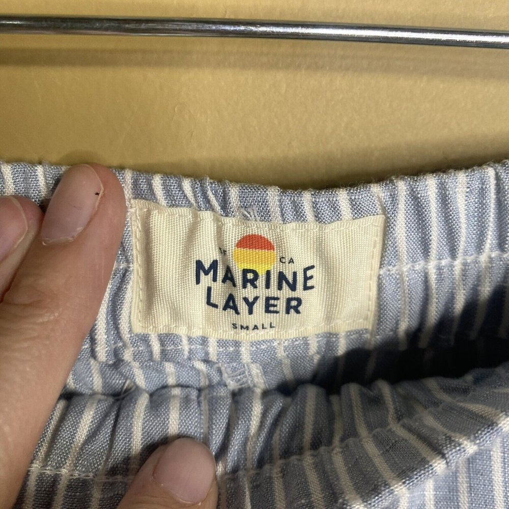 Marine layer blue white striped pants women’s small Allison beach lightweight - Picture 5 of 8